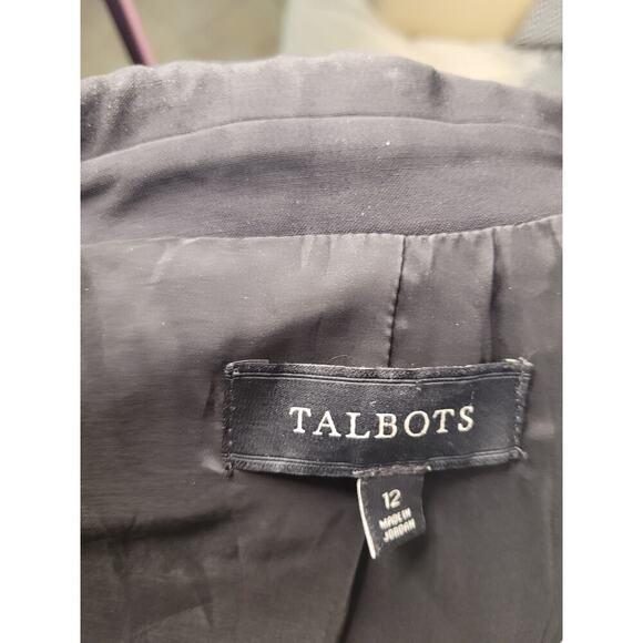 Talbots Black Two Button Women's Blazer Lined Front Pockets Sz 12 - Picture 6 of 6